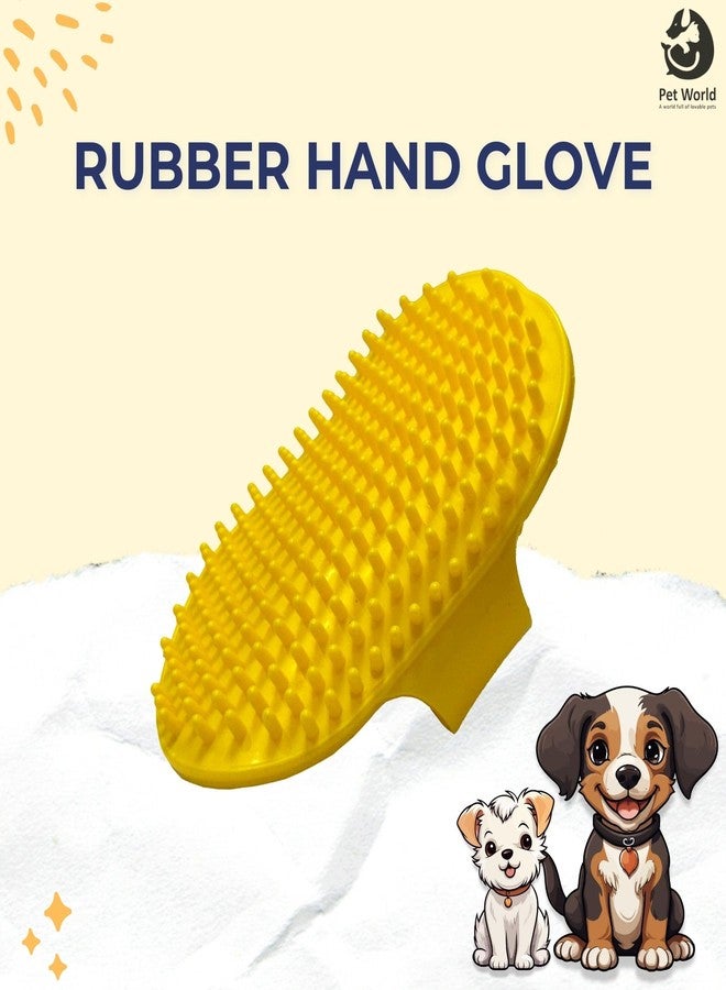 PET World Rubber Hand Glove| for Massage, Bath and Shampoo Dispenser for Dogs, Cats, Rabbit & Hamster | Daily Use Dog Comb Gloves | for Long Short Shedding Hairs| Easy Clean Bath - Image 2
